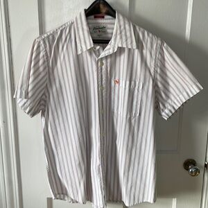 Men’s Abercrombie Button Down L Muscle Shirt White 100 cotton Excellent